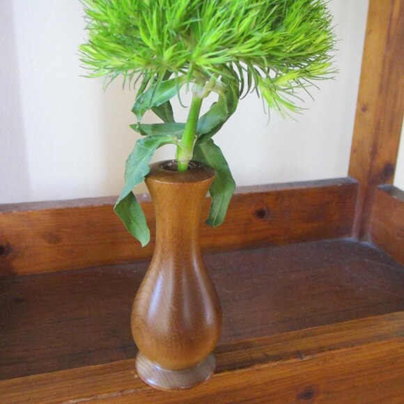 Hand Turned Oregon Myrtlewood Flower / Bud Vase – 4” - Picture 1 of 4